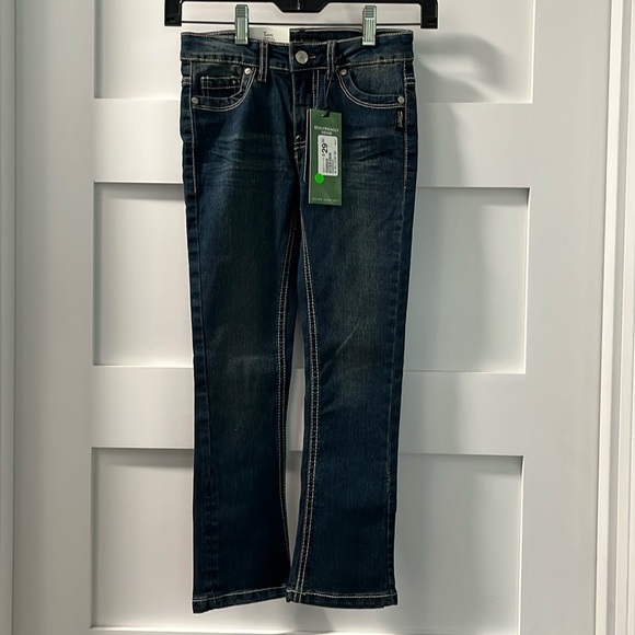 NEW Girls Silver Skinny Jeans 6x dark blue denim adjustable waist western NWT - Picture 1 of 13